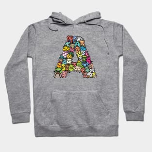 Alphabet Monster Doodle Letter A Monogram Hoodie